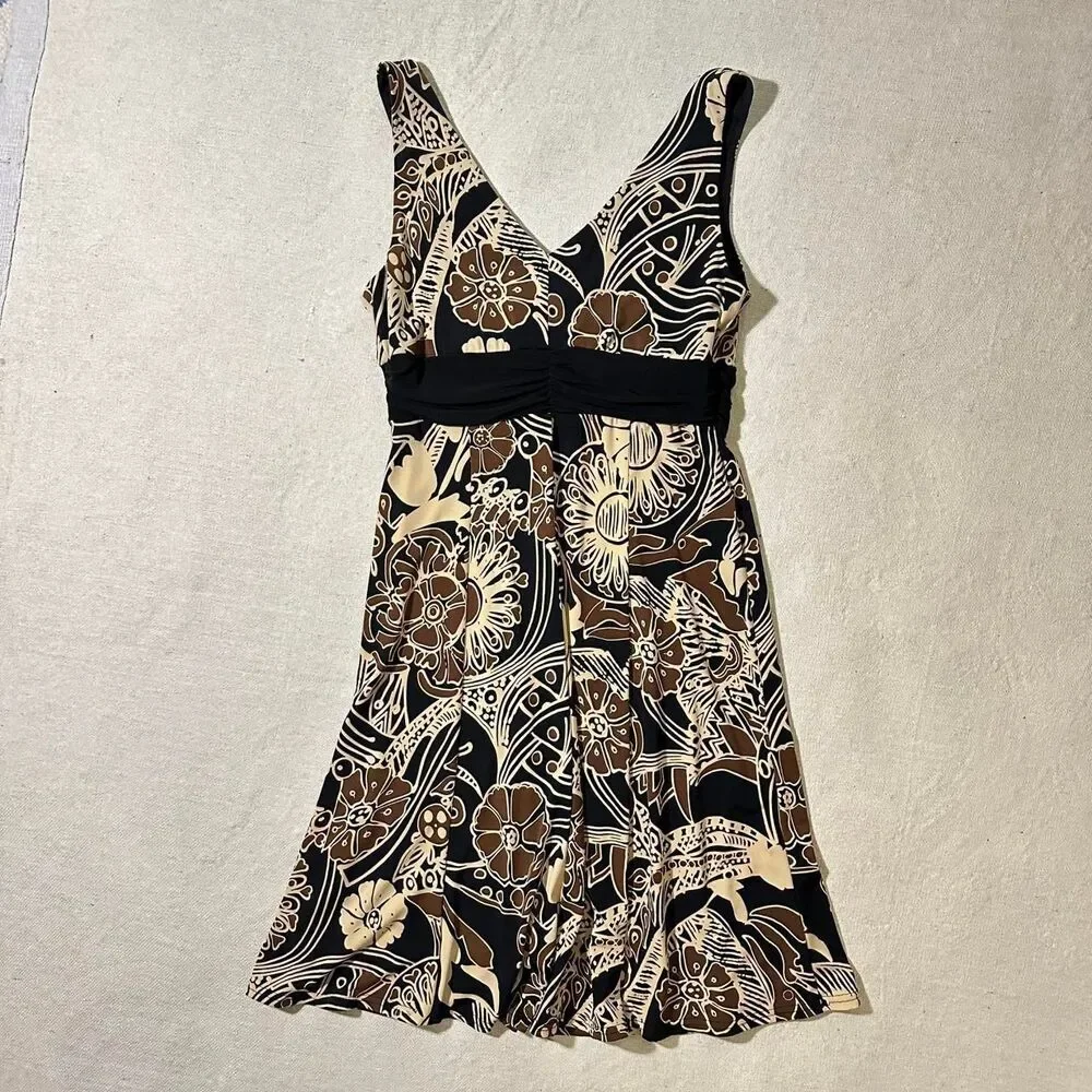Madison Leigh Brown and Black Floral Whimsygoth Midi Dress - Picture 2 of 5